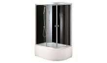 Душевая кабина Aqualux AQ-4072GFL черная задняя стенка, левая