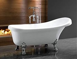 Акриловая ванна с гидромассажем Cerutti SPA C-2014 1500x750x730 на львиных алюминиевых хромированных лапах