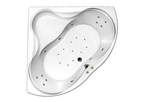 Акриловая ванна с гидромассажем Vagnerplast Iris 143x143x45