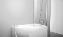 Шторка для ванны Ravak Chrome CVSK1 ROSA 140/150 L белая+транспарент 7QLM0100Y1