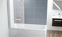 Шторка для ванны Ravak Chrome CVSK1 Rosa 160/170 7QLS0100Y1 L белая+транспарент
