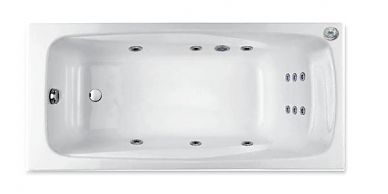 Ванна чугунная с гидромассажем Jacob Delafon Repos 170x80х44 без отверстий для ручек