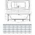 Ванна акриловая с гидромассажем  Alpen Luna 150х75х44