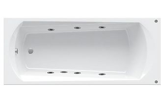 Ванна акриловая с гидромассажем  Alpen Diana 170х70x46